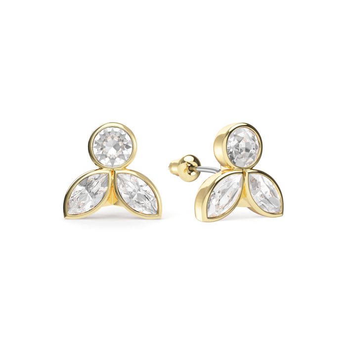 Ida Drop Mix Carrier Earrings Clear Gold Plated