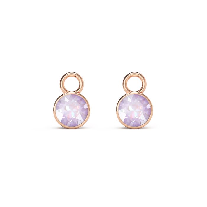 Bella 1 Carat Mix Charms with Crystal Lavender DeLite Swarovski Crystals Rose Gold Plated