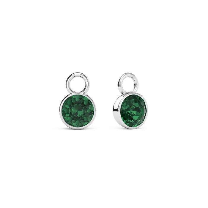 Bella 1 Carat Mix Charms with Emerald Swarovski Crystals Rhodium Plated
