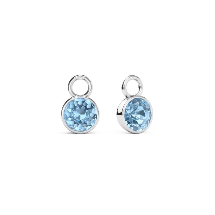 Bella 1 Carat Mix Charms with Light Sapphire Swarovski Crystals Rhodium Plated