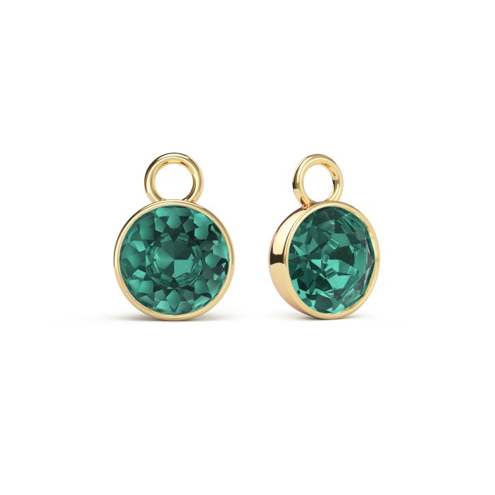 Bella 2 Carat Mix Charms with Blue Zircon Swarovski Crystals Gold Plated