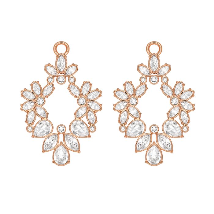 Charlotte Floral Drop Mix Charms Clear Rose Gold Plated