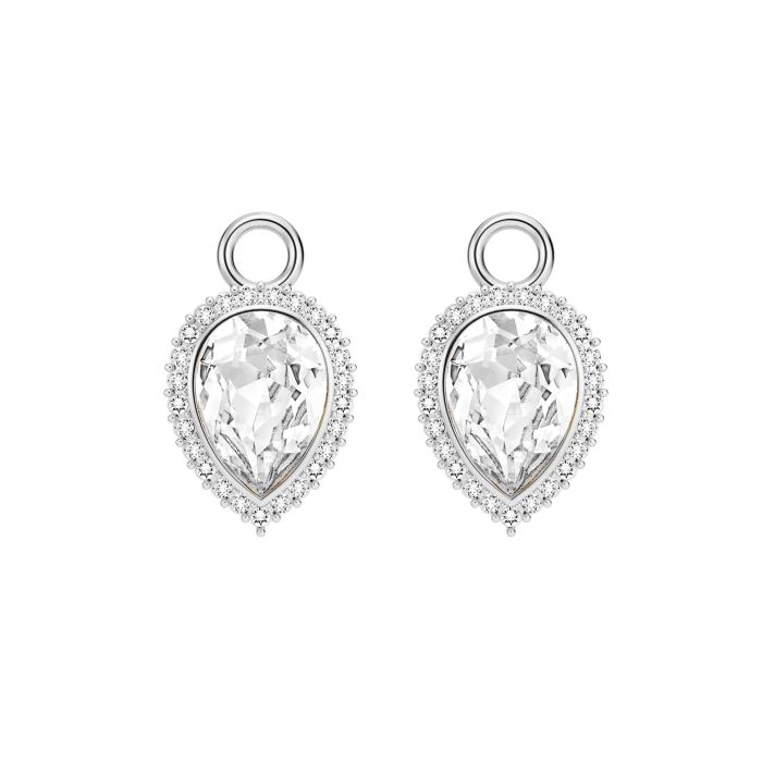 Angelic Pear Drop Mix Charms Clear Rhodium Plated