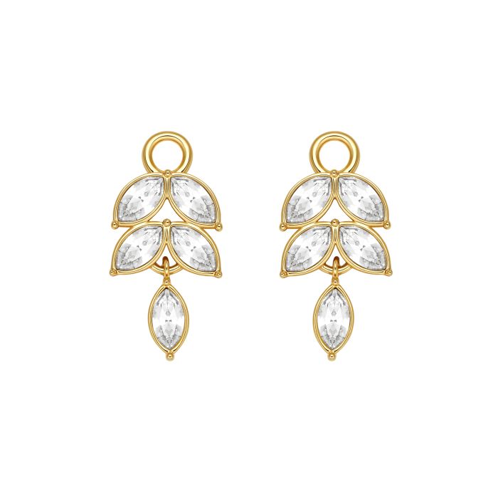 Nora Drop Mix Charms Clear Gold Plated