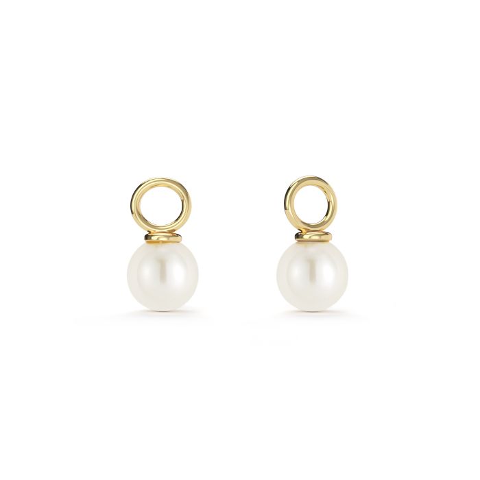 Petite Round Freshwater Pearl Mix Charm Gold Plated