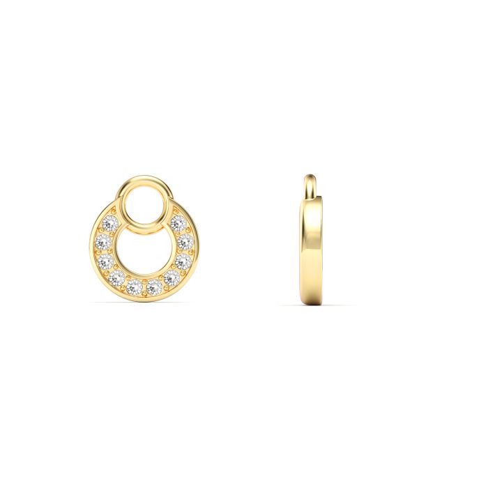 Circle Petite Mix Charms Clear Crystal Gold Plated