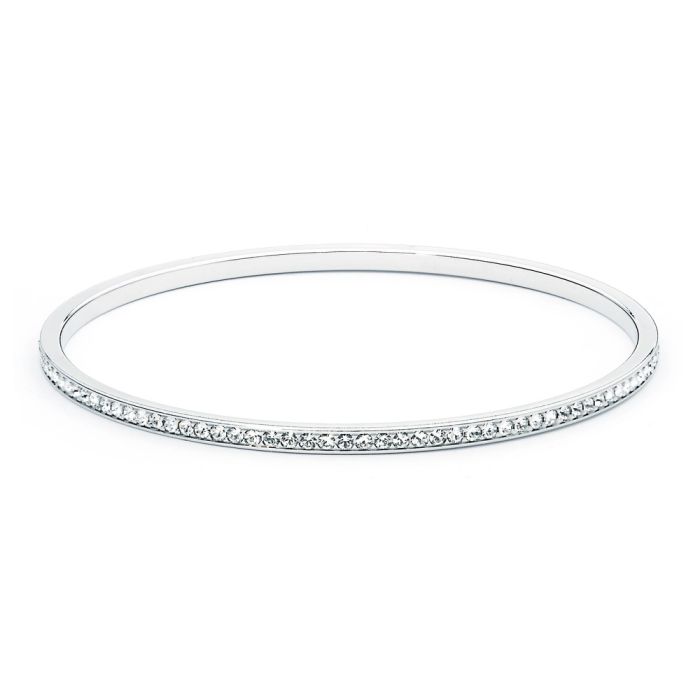 MYJS Trinity Magic Bangle with Clear Crystals Rhodium Plated