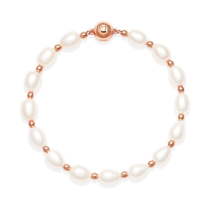 Cadence Freshwater Pearl Bracelet Rose Gold Plated