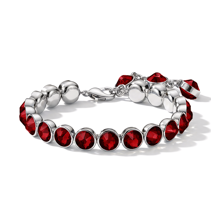 Signature Tennis Bracelet Ruby Rhodium Plated