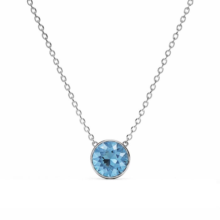 Bella 4 Carat Necklace Light Sapphire Crystal Rhodium Plated