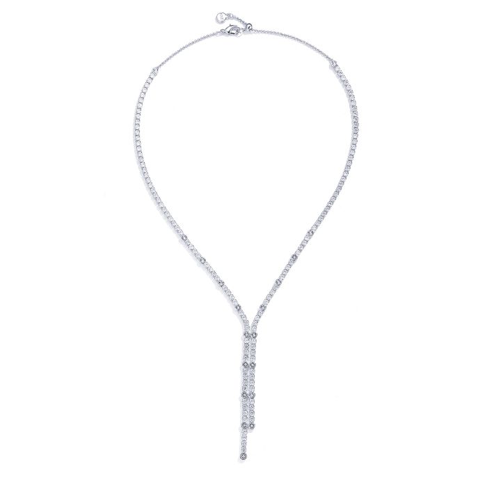 Alexis Deep Drop Statement Necklace with Clear Cubic Zirconia