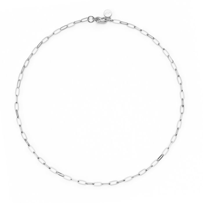 Cable Carrier Necklace Rhodium Plated