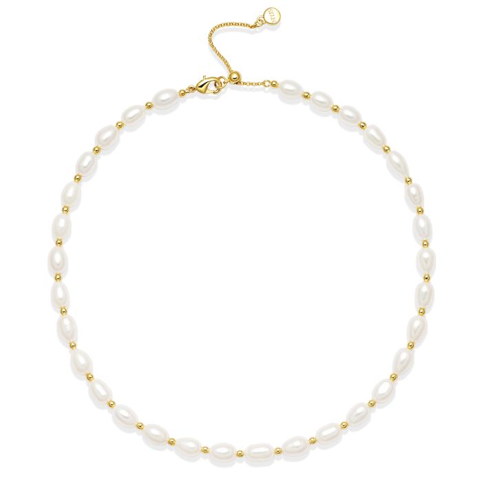 Cadence Freshwater Pearl Necklace Gold Plated