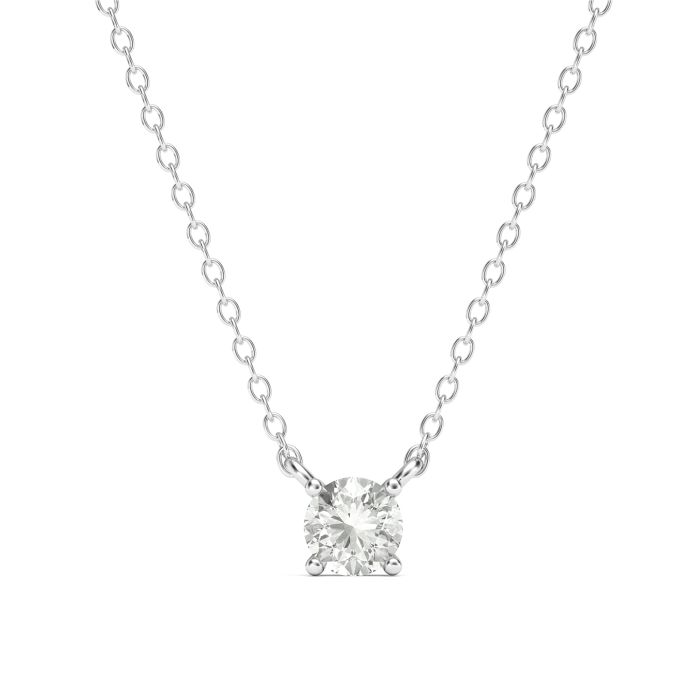 0.5 Carat DE VS+ IGI Certified Lab Grown Diamond Solitaire Pendant Sterling Silver Clear Rhodium Plated