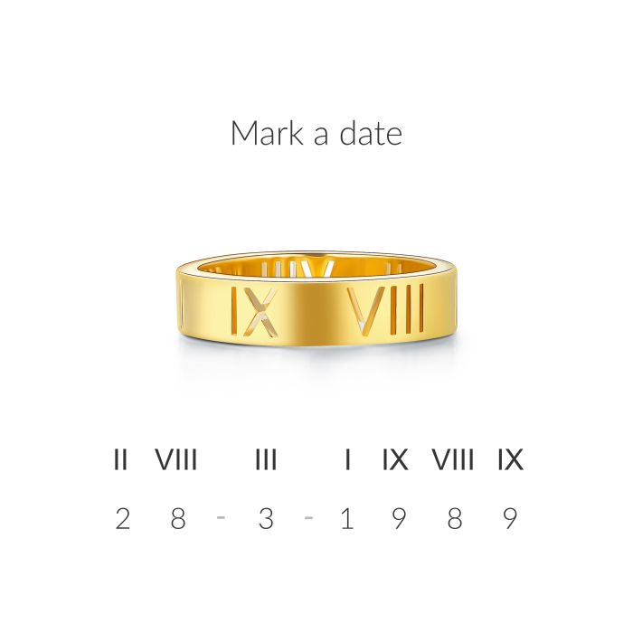 Personalised Holepunched Carved Ring in Sterling Silver