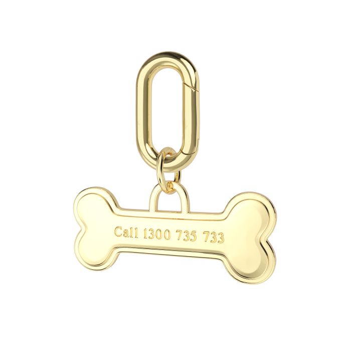 Personalised Bone Brass Pet Name Tag