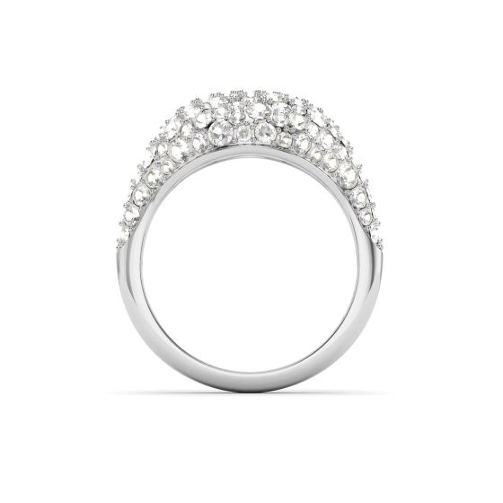 Pave Dome Cocktail Ring with Clear Crystals in Rhodium Plated Swarovski Pave Design Swarovski Crystal Ring Swarovski Ring Sale