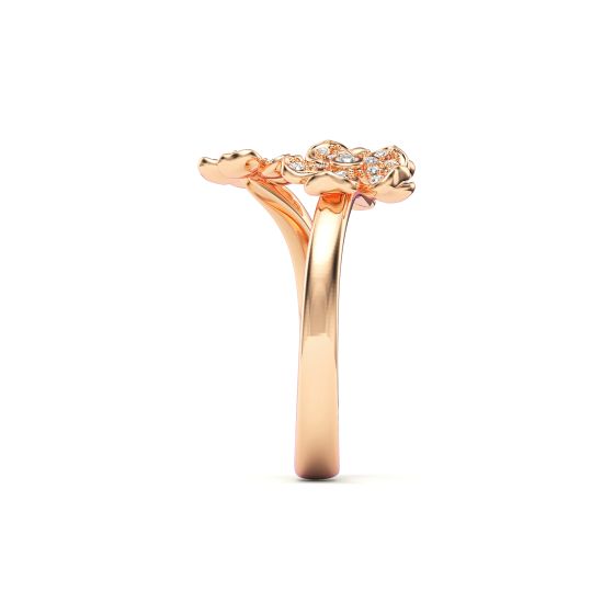Cherry Blossom Flower Open - Swarovski Flower Ring, Rose