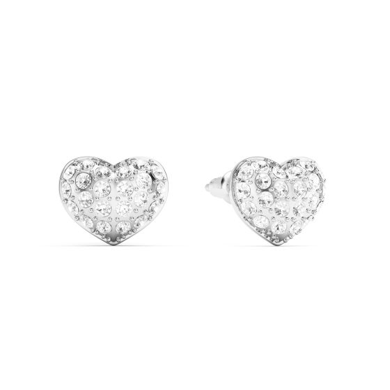Alana Heart Stud Earrings Clear Crystals Swarovski Heart Earrings Swarovski Crystal Heart Earrings Rhodium Plated