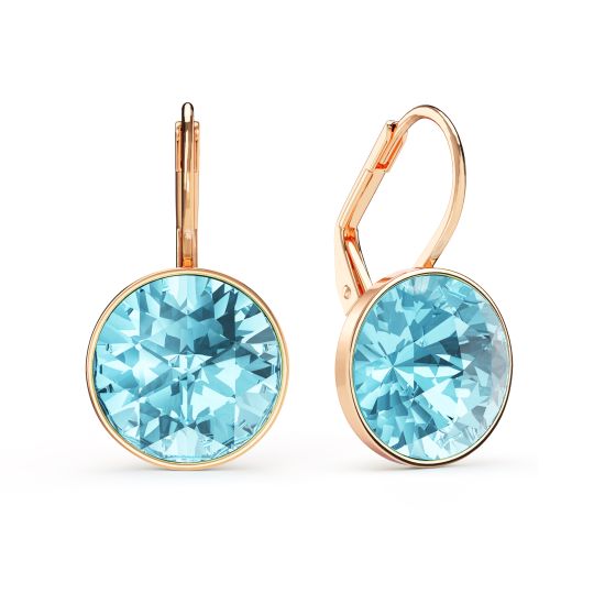 Bella Earrings with Carat Aquamarine Crystals Earrings Swarovski