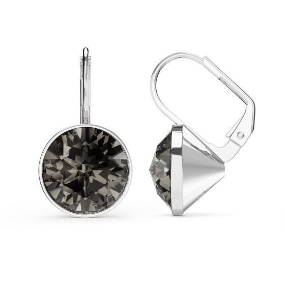 Bella Earrings with Carat Black Diamond Crystals Earrings