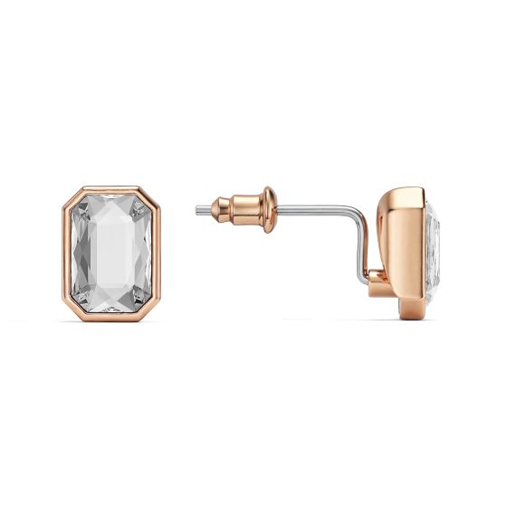 Octagon Mix Stud Earrings Clear Crystals Swarovski Stilla Stud