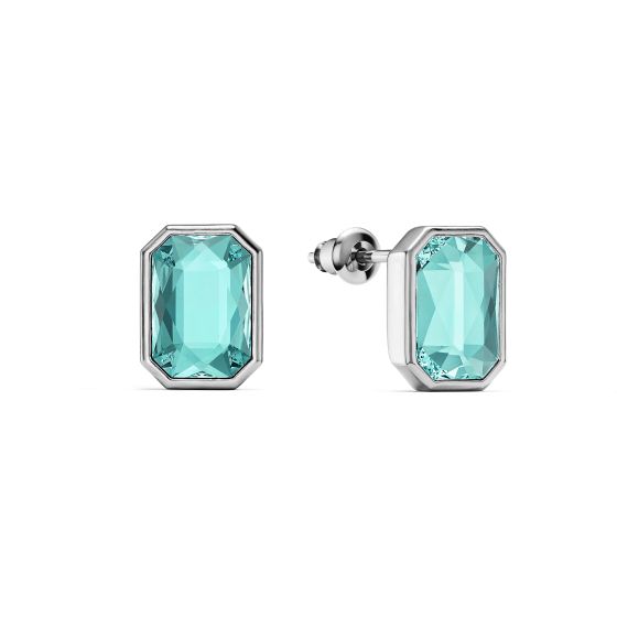 Octagon Stilla Millenia Stud Earrings with Light Turquoise