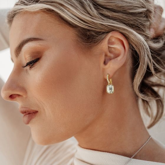 Octagon - Swarovski Millenia Drop Earrings Gold Plated Mix