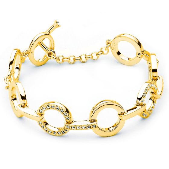 Circle Statement Bracelet Clear Crystal Swarovski Cricle Bracelet Swarovski Bracelet Gold Plated