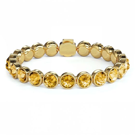 Statement Tennis Bracelet Swarovski Crystal Golden Shadow Gold