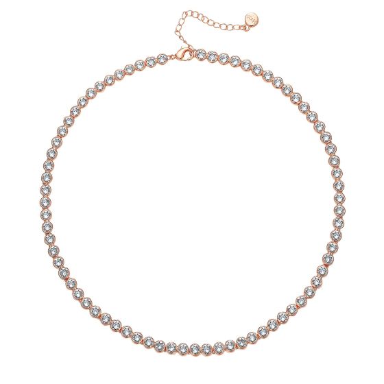 Swarovski tennis necklace rose gold discount