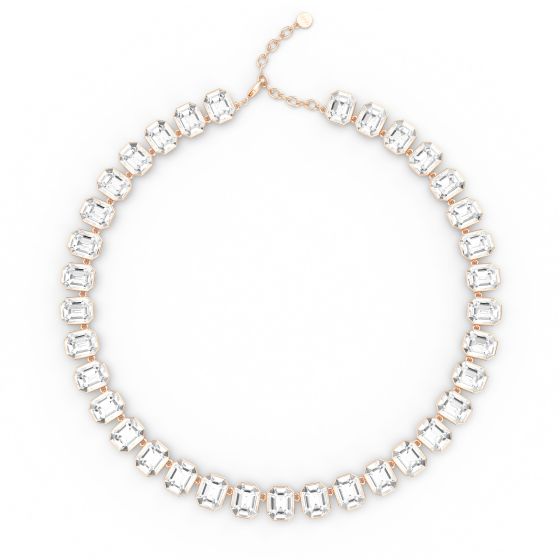 Octagon Statement Necklace Clear Crystals Swarovski Millenia necklace Swarovski Crystal Necklace Sale Atelier Necklace Rose Gold Plated