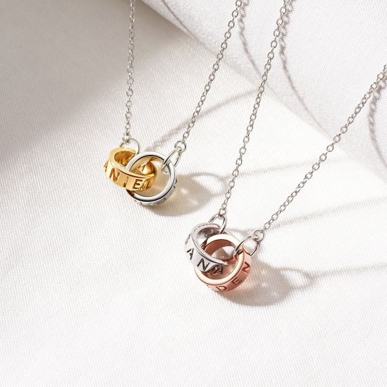 Interlocking circle necklace personalised deals