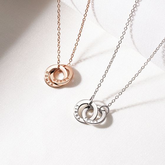 Personalised double ring necklace discount