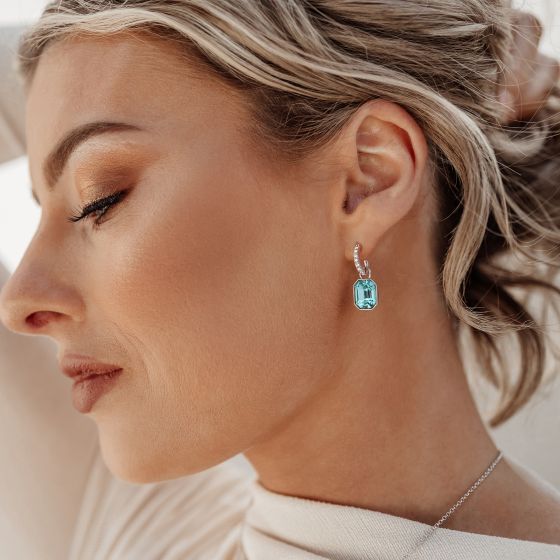 Octagon Swarovski Millenia Drop Charms & Eternity 11mm Hoop