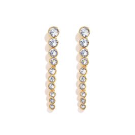 Tennis Cascade Drop Earrings with Clear Swarovski Crystals
