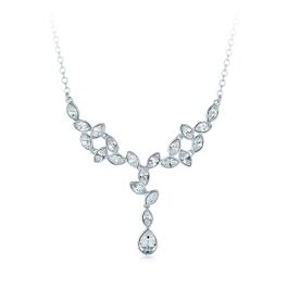 ★PEARLY MORE★ Swarovski Point Daily Chain Necklace Swarovski-crystal-dangle-drop-