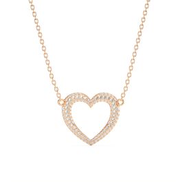 Open Heart Necklace Clear Crystals Swarovski Heart Necklace