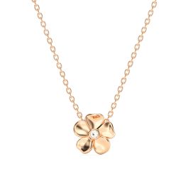 Cherry Blossom Flower Necklace - Rose Gold Plated, Swarovski