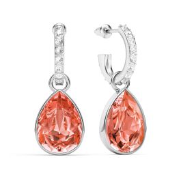 Lunar drop earrings, Blue, Rhodium plated | Swarovski