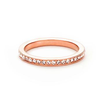 Eternity Stackable Ring Petite Round Clear Crystals 5 Sizes Rose Gold Plated