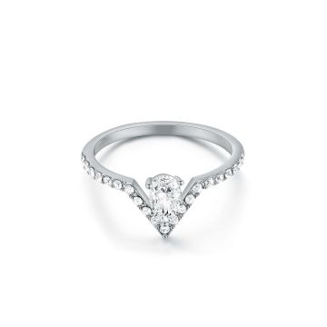 Vika Ring with Clear Swarovski Crystals Rhodium Plated