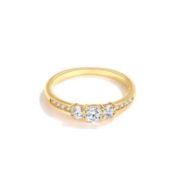 Attract Trilogy Brilliance Ring with Clear Cubic Zirconia Gold Plated