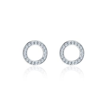 Open Circle Pave Earrings with Austrian Crystals MYJS WGP Bridal