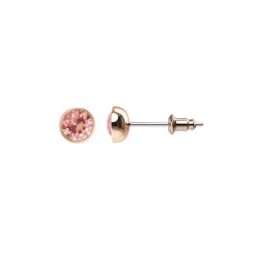 Signature Stud Earrings with 1 Carat Vintage Rose Swarovski Crystals Rose Gold Plated