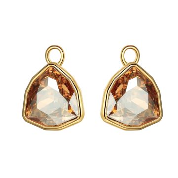 Trillion Statement Mix Hoop Earring Charms made with Crystal Golden Shadow Swarovski Crystals Gold Plated