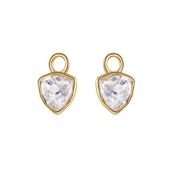 Trillion Mini Mix Charms with Clear Swarovski Crystal Gold Plated
