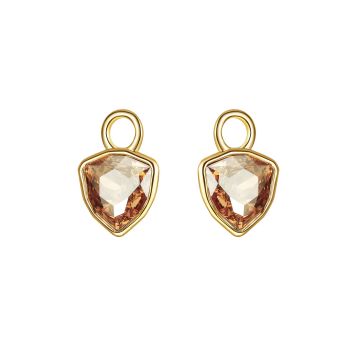 Trillion Mini Mix Charms with Crystal Golden Shadow Swarovski Crystal Gold Plated