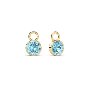 Bella 1 Carat Mix Charms with Aquamarine Swarovski Crystals Gold Plated