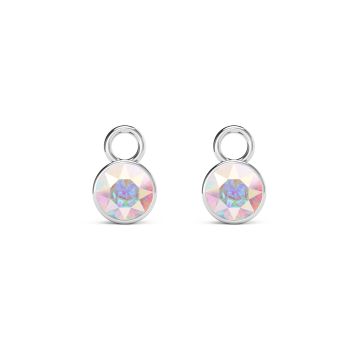 Bella 1 Carat Mix Charms with Crystal Aurore Boreale Swarovski Crystals Rhodium Plated